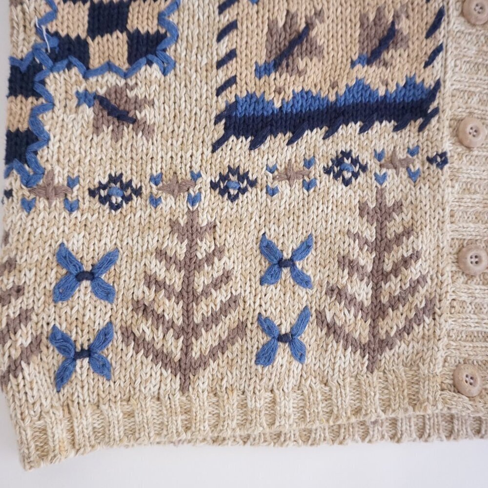 Vintage St Johns Bay Ramie Cotton Knit Vest Eclectic Grandpa Southwestern 1X - Picture 5 of 10